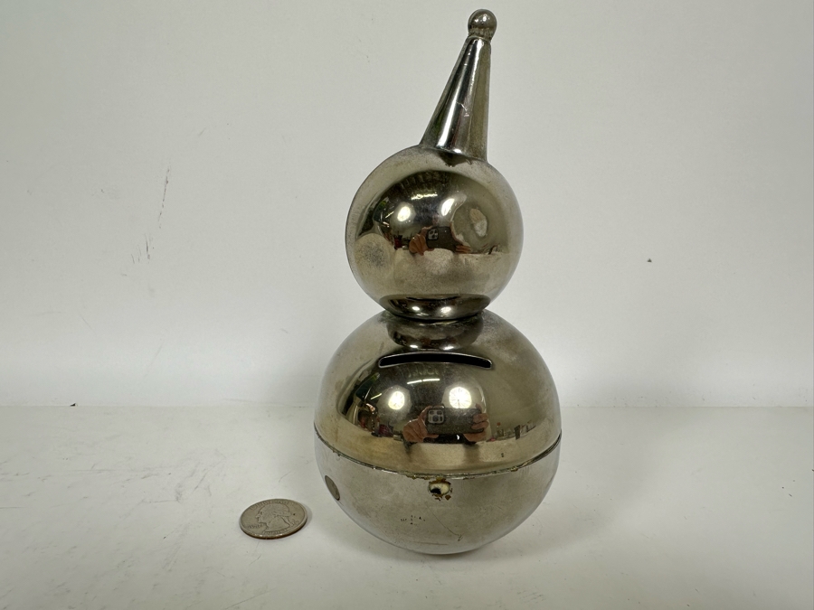 Vintage Silverplate Raimond Clown Bank 6.5H [Photo 5]