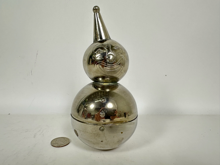 Vintage Silverplate Raimond Clown Bank 6.5H [Photo 2]
