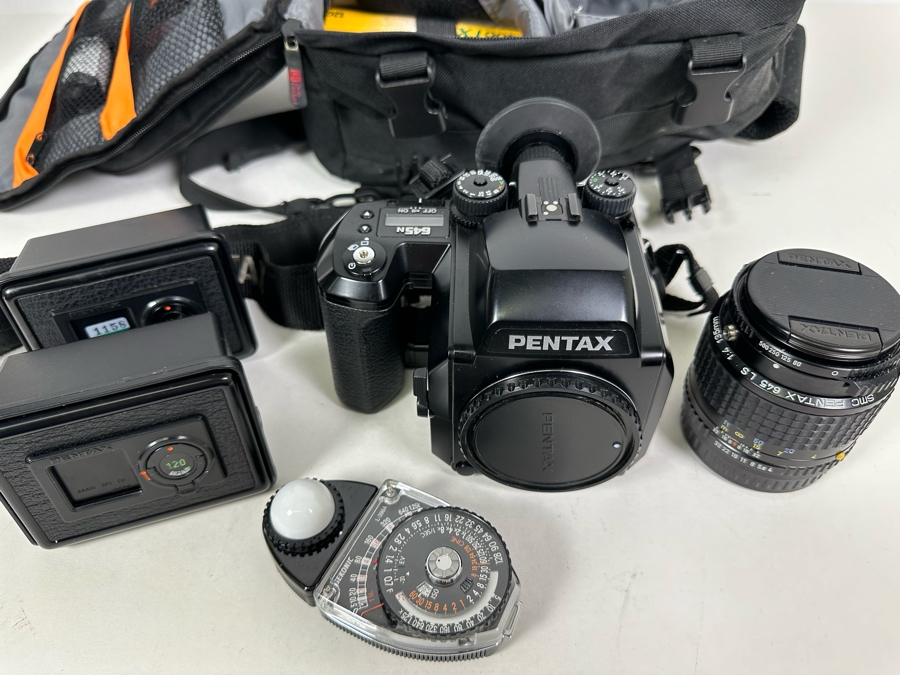 PENTAX 645N Film Camera With Accessories And Camera Bag [Photo 2]