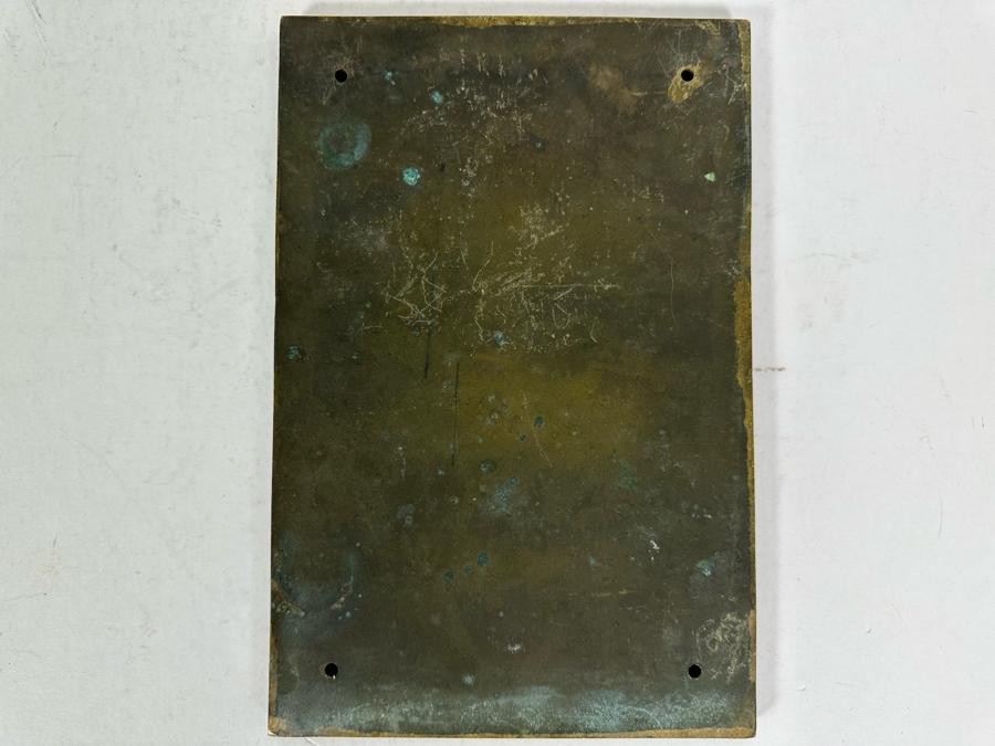 Vintage Heavy Metal Wall Plaque Reads 'In Memory Of Will Rogers And His Kindliness To Mankind - 'I Never Met A Man I Didn't Like'' 7 X 10 [Photo 10]