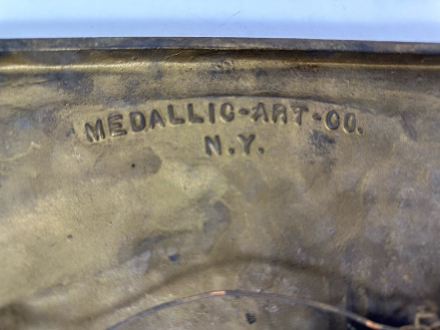 Impressive Vintage Art Deco Goodyear Tire Advertising Metal Wall Plaque Ten Years Of Friendly Relations Central Service Station With Zeppelin By Medallic-Art-Co N.Y. 12 X 17 [Photo 19]