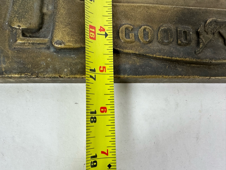 Impressive Vintage Art Deco Goodyear Tire Advertising Metal Wall Plaque Ten Years Of Friendly Relations Central Service Station With Zeppelin By Medallic-Art-Co N.Y. 12 X 17 [Photo 16]