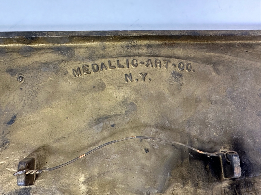 Impressive Vintage Art Deco Goodyear Tire Advertising Metal Wall Plaque Ten Years Of Friendly Relations Central Service Station With Zeppelin By Medallic-Art-Co N.Y. 12 X 17 [Photo 20]