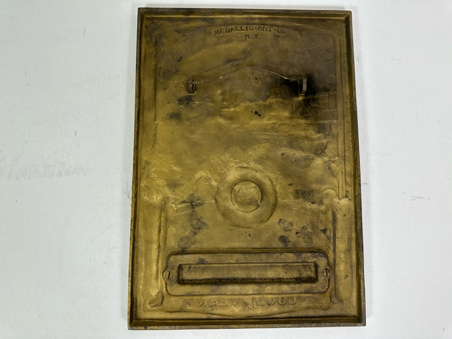 Impressive Vintage Art Deco Goodyear Tire Advertising Metal Wall Plaque Ten Years Of Friendly Relations Central Service Station With Zeppelin By Medallic-Art-Co N.Y. 12 X 17 [Photo 17]