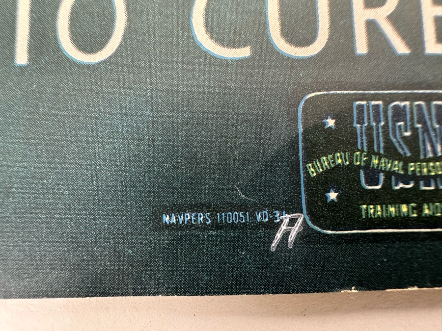 Vintage USN Bureau Of Naval Personnel Poster Sometimes Penicillin Doesn't Work VD 15 X 20 [Photo 11]