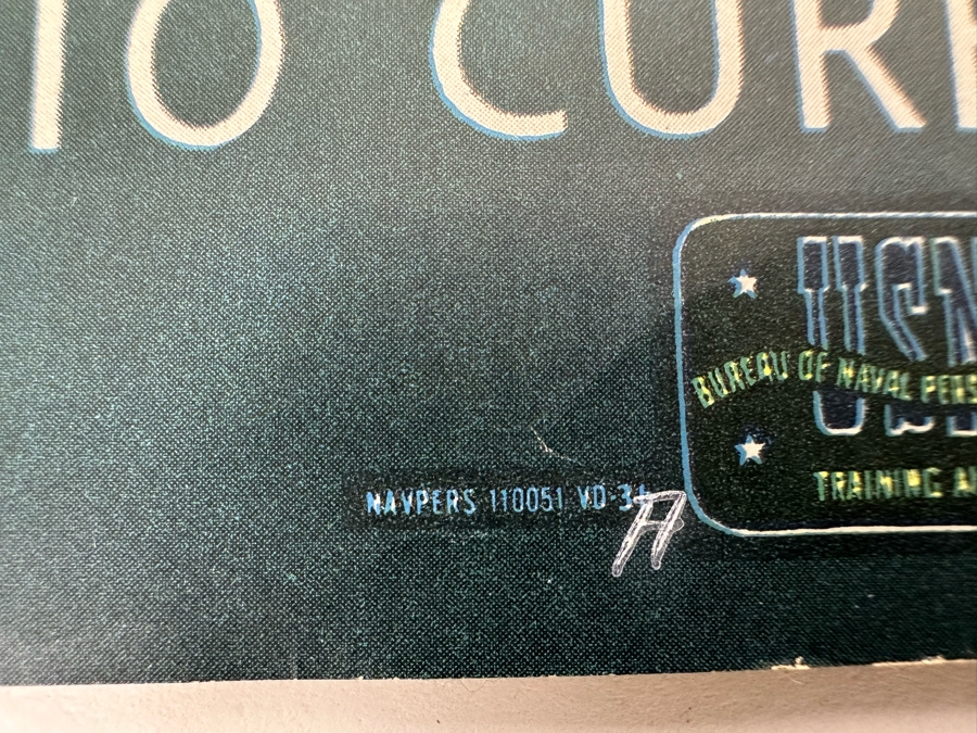 Vintage USN Bureau Of Naval Personnel Poster Sometimes Penicillin Doesn't Work VD 15 X 20 [Photo 12]