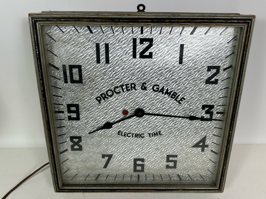 Vintage Procter & Gamble Advertising Electric Time Wall Clock With Wooden Frame By The Kodel Electric & Mfg Co 15W X 15H X 3D Needs Servicing [Photo 2]
