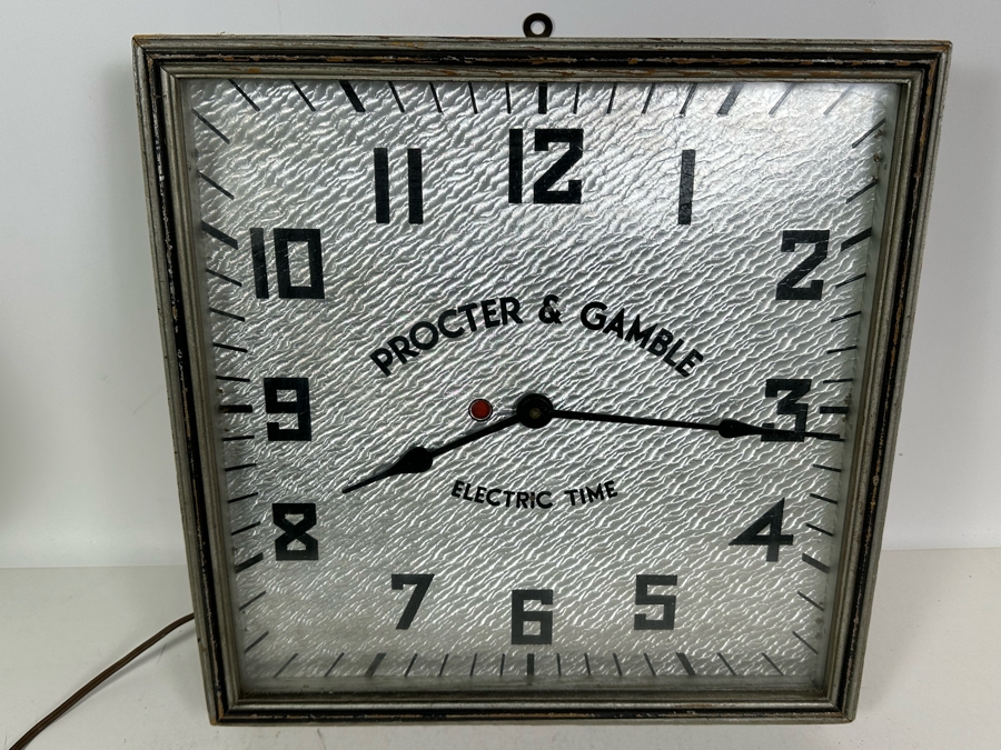 Vintage Procter & Gamble Advertising Electric Time Wall Clock With Wooden Frame By The Kodel Electric & Mfg Co 15W X 15H X 3D Needs Servicing [Photo 3]