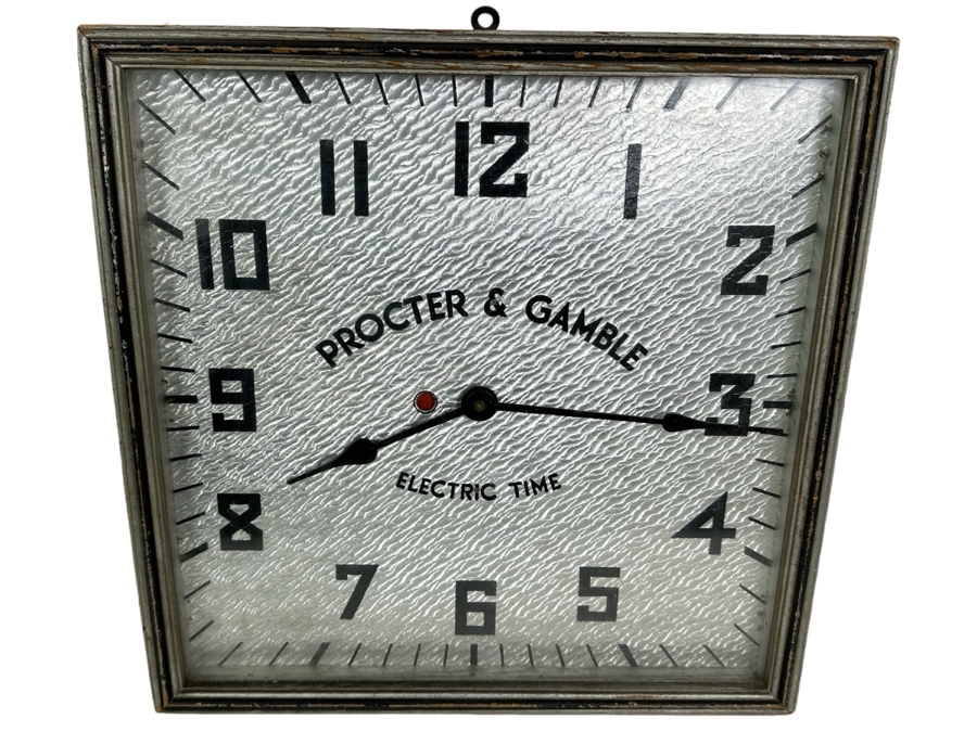 Vintage Procter & Gamble Advertising Electric Time Wall Clock With Wooden Frame By The Kodel Electric & Mfg Co 15W X 15H X 3D Needs Servicing