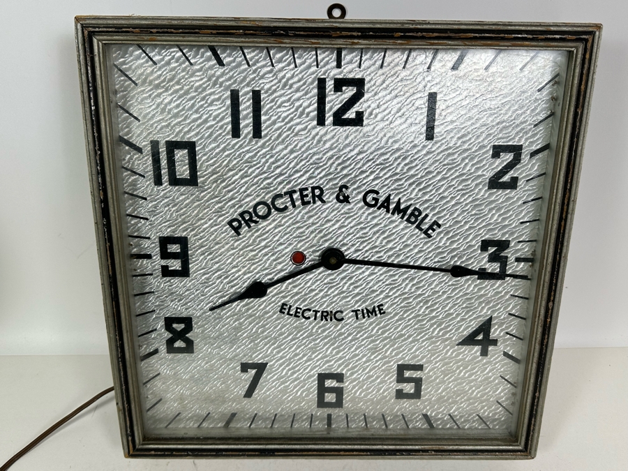Vintage Procter & Gamble Advertising Electric Time Wall Clock With Wooden Frame By The Kodel Electric & Mfg Co 15W X 15H X 3D Needs Servicing [Photo 4]
