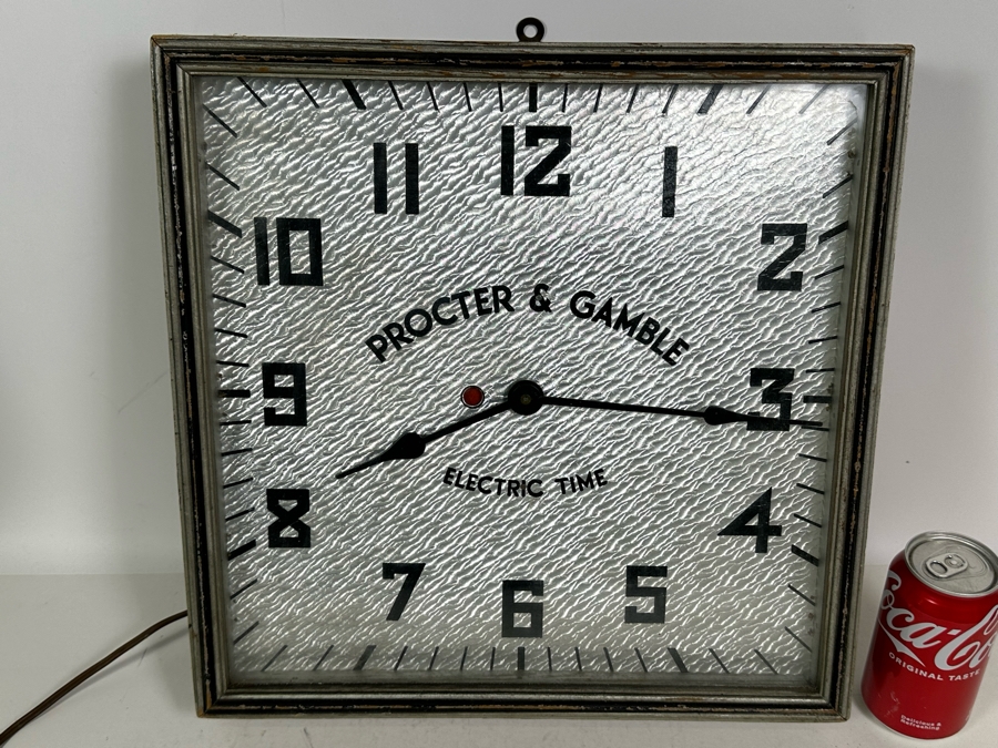 Vintage Procter & Gamble Advertising Electric Time Wall Clock With Wooden Frame By The Kodel Electric & Mfg Co 15W X 15H X 3D Needs Servicing [Photo 5]
