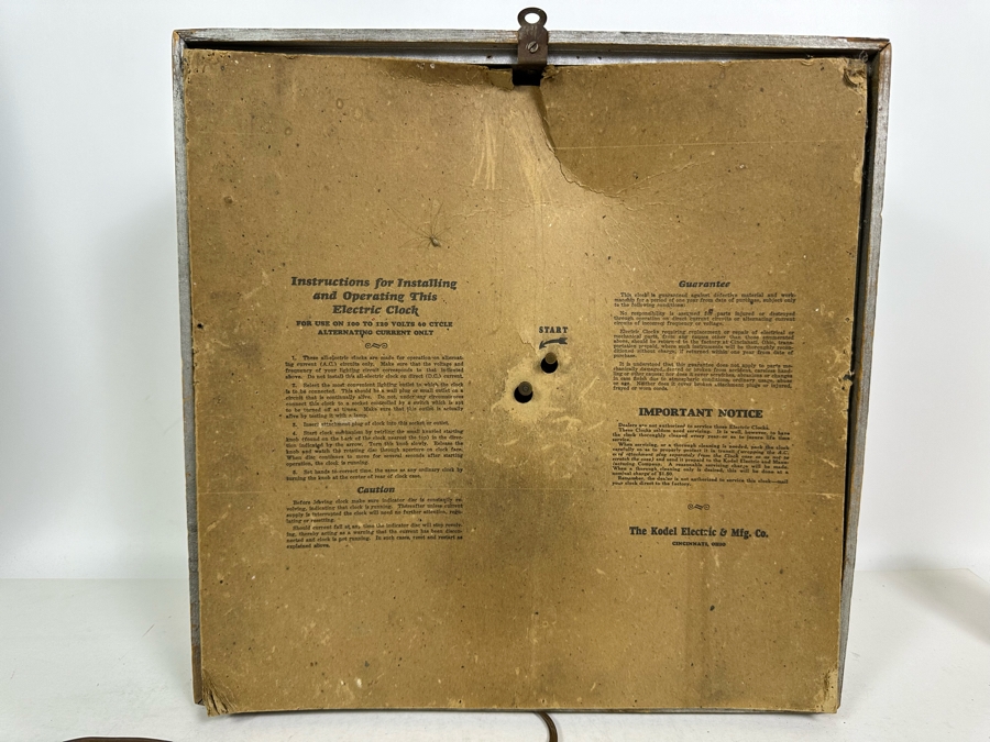 Vintage Procter & Gamble Advertising Electric Time Wall Clock With Wooden Frame By The Kodel Electric & Mfg Co 15W X 15H X 3D Needs Servicing [Photo 8]