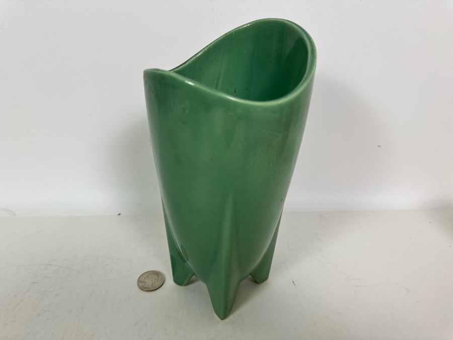 Mid-Century Modern Atomic Rocket USA Pottery Vase 9H [Photo 7]