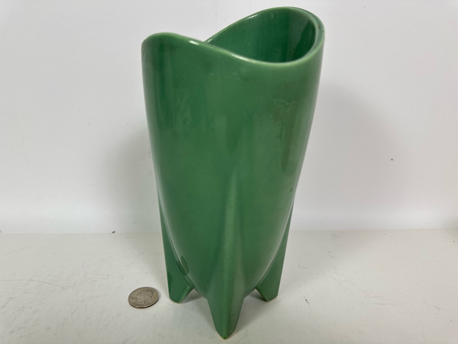 Mid-Century Modern Atomic Rocket USA Pottery Vase 9H [Photo 6]