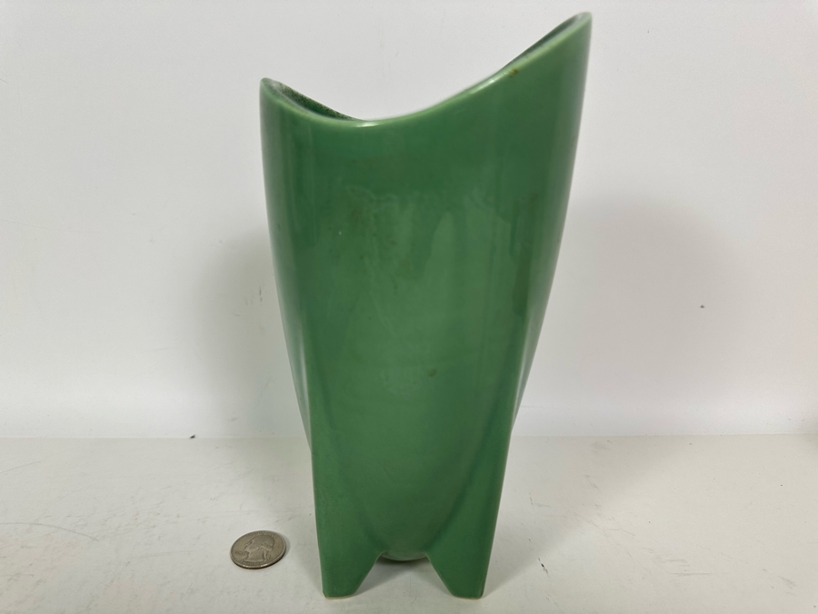 Mid-Century Modern Atomic Rocket USA Pottery Vase 9H [Photo 4]