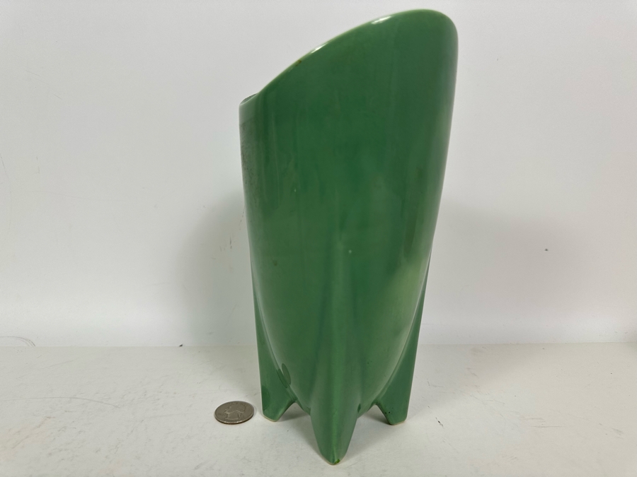Mid-Century Modern Atomic Rocket USA Pottery Vase 9H [Photo 3]