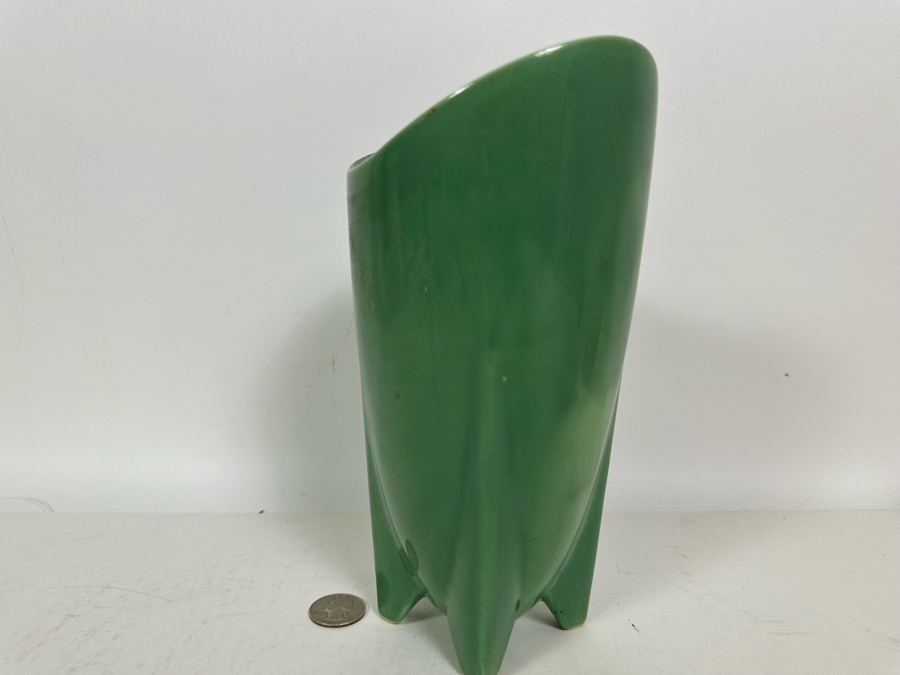 Mid-Century Modern Atomic Rocket USA Pottery Vase 9H [Photo 2]