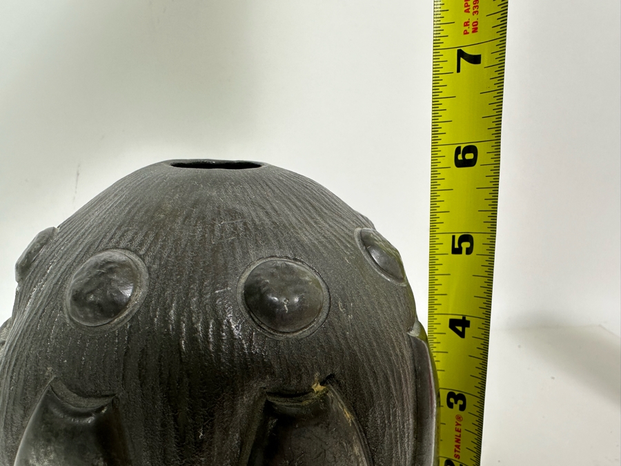 Vintage Art Deco Bulbous Tin Vase 5.5W X 6H [Photo 10]