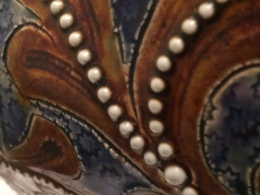 Stunning Blue DOULTON LAMBETH Stoneware Jug/Vessel Converted to Lamp [Photo 2]