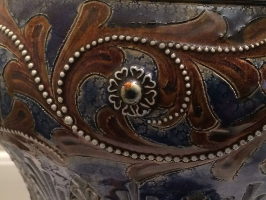 Stunning Blue DOULTON LAMBETH Stoneware Jug/Vessel Converted to Lamp [Photo 14]