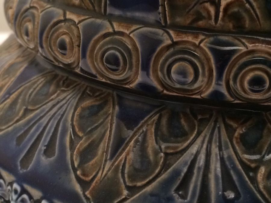 Stunning Blue DOULTON LAMBETH Stoneware Jug/Vessel Converted to Lamp [Photo 10]