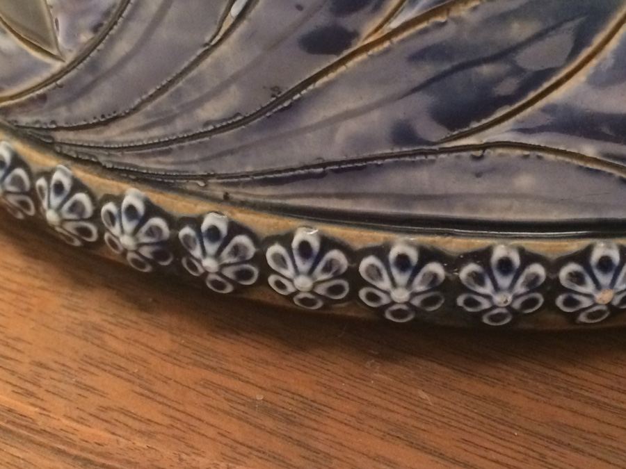 Stunning Blue DOULTON LAMBETH Stoneware Jug/Vessel Converted to Lamp [Photo 12]