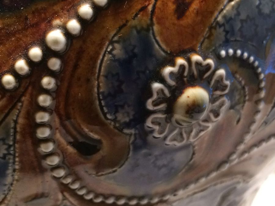 Stunning Blue DOULTON LAMBETH Stoneware Jug/Vessel Converted to Lamp [Photo 4]