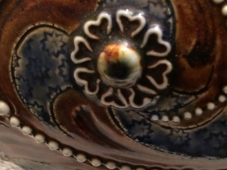 Stunning Blue DOULTON LAMBETH Stoneware Jug/Vessel Converted to Lamp [Photo 7]