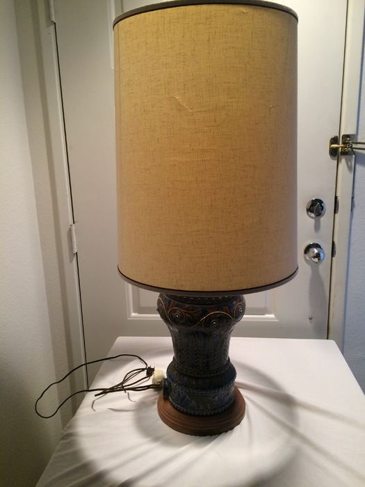 Stunning Blue DOULTON LAMBETH Stoneware Jug/Vessel Converted to Lamp [Photo 21]