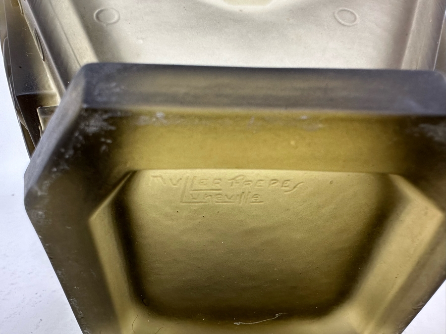 Stunning Vintage Art Deco Muller Freres Luneville French Art Glass Bowl Signed 7W X 4.5H [Photo 18]