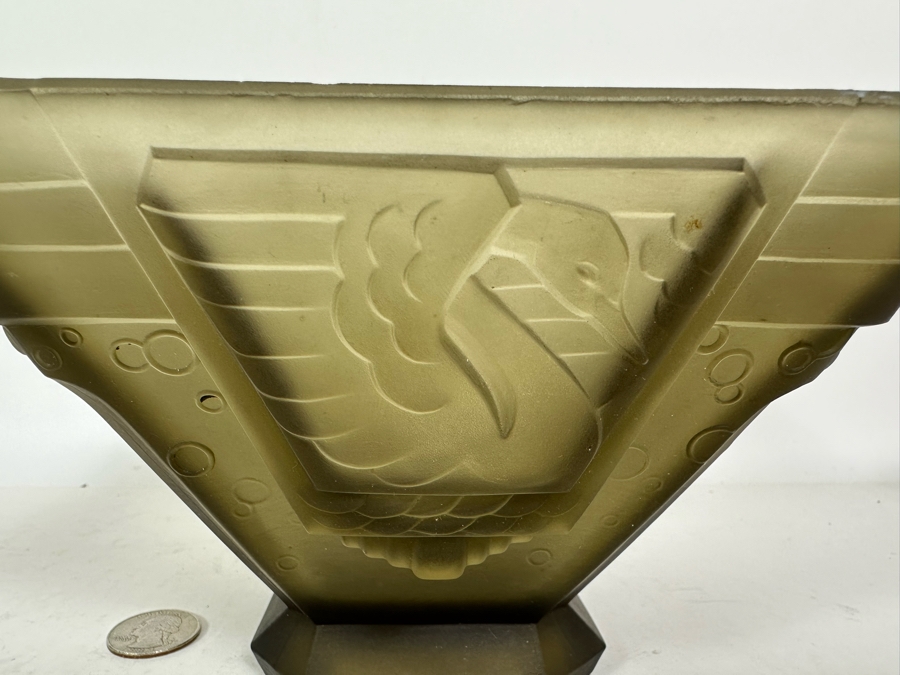 Stunning Vintage Art Deco Muller Freres Luneville French Art Glass Bowl Signed 7W X 4.5H [Photo 7]