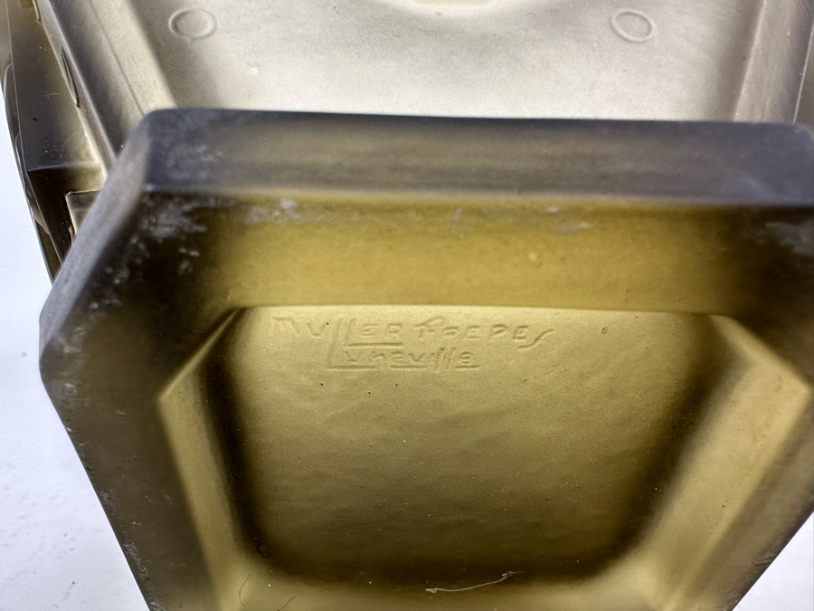 Stunning Vintage Art Deco Muller Freres Luneville French Art Glass Bowl Signed 7W X 4.5H [Photo 17]