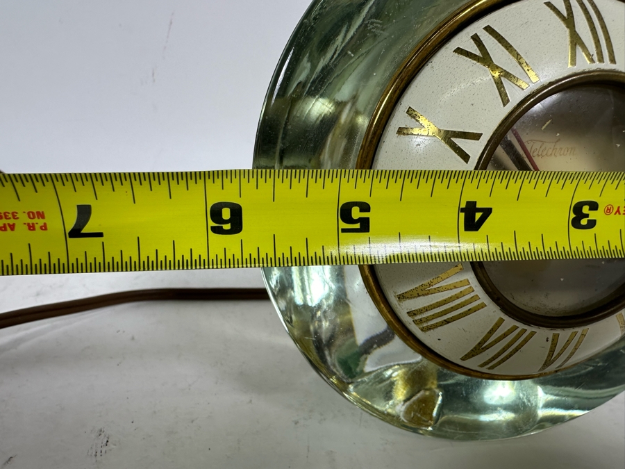 Vintage Mid-Century Lucite Encased Telechron Desk Clock The Suave Working 6W X 5.5H [Photo 9]