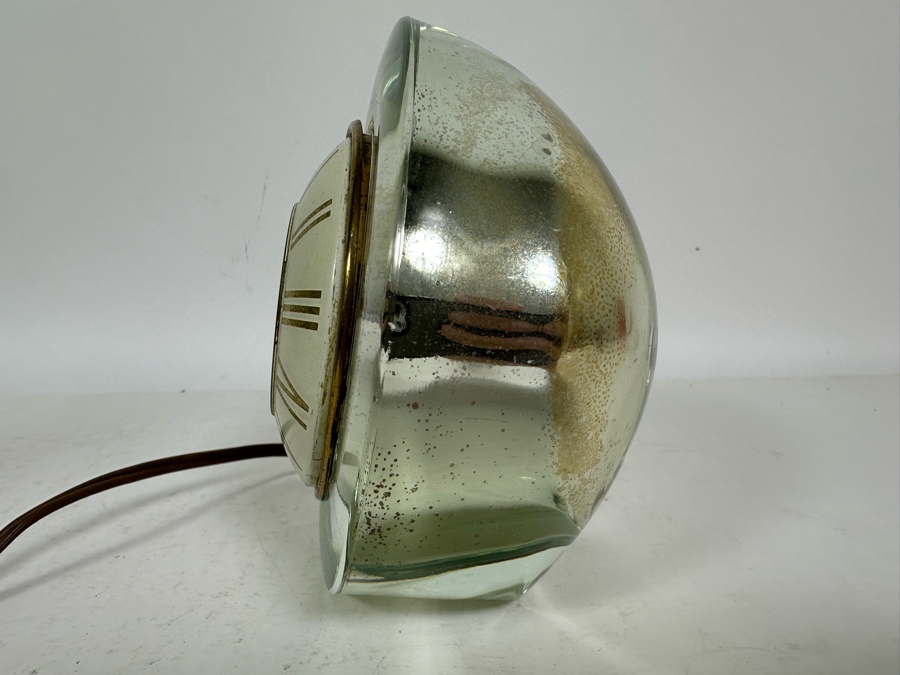 Vintage Mid-Century Lucite Encased Telechron Desk Clock The Suave Working 6W X 5.5H [Photo 8]