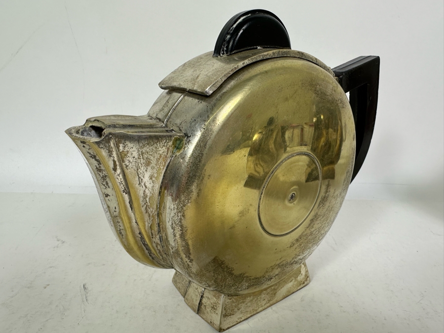 Pair Of Vintage Art Deco Silverplate Teapots With Sugar 7H [Photo 18]
