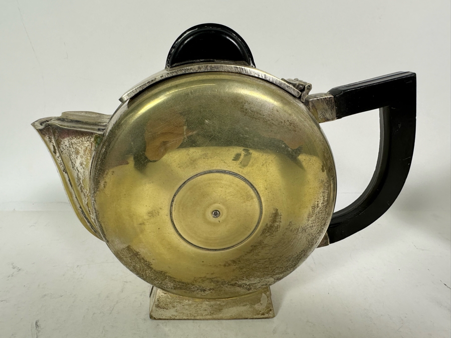 Pair Of Vintage Art Deco Silverplate Teapots With Sugar 7H [Photo 17]