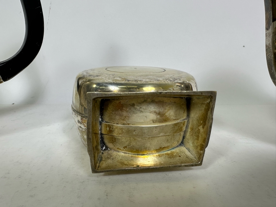 Pair Of Vintage Art Deco Silverplate Teapots With Sugar 7H [Photo 16]