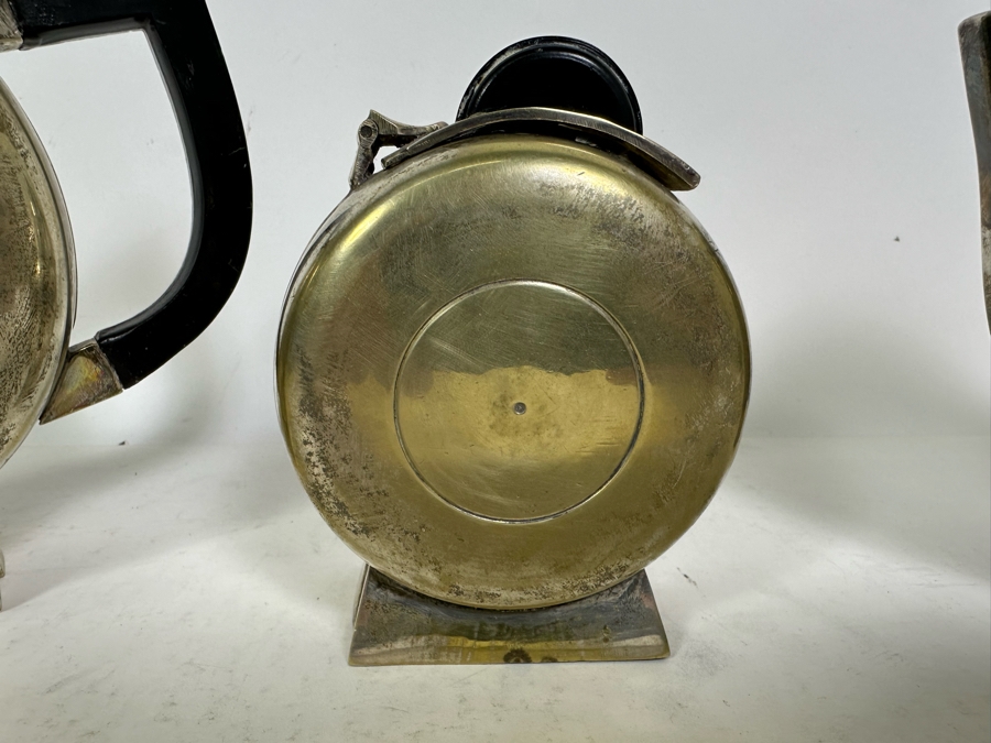 Pair Of Vintage Art Deco Silverplate Teapots With Sugar 7H [Photo 15]