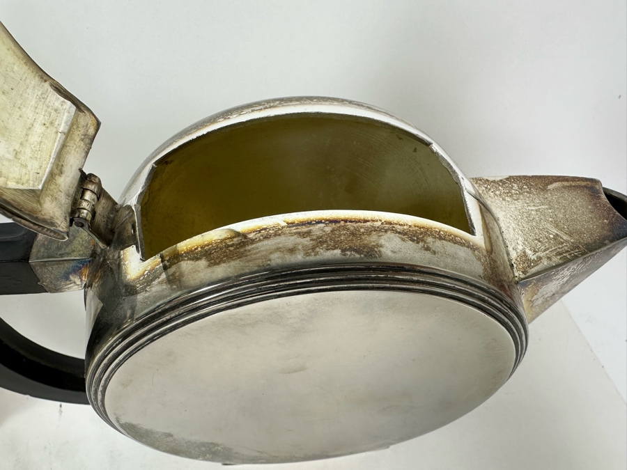 Pair Of Vintage Art Deco Silverplate Teapots With Sugar 7H [Photo 8]
