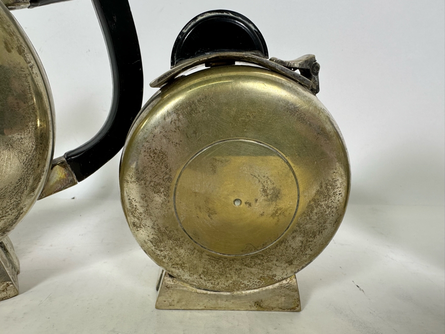 Pair Of Vintage Art Deco Silverplate Teapots With Sugar 7H [Photo 12]