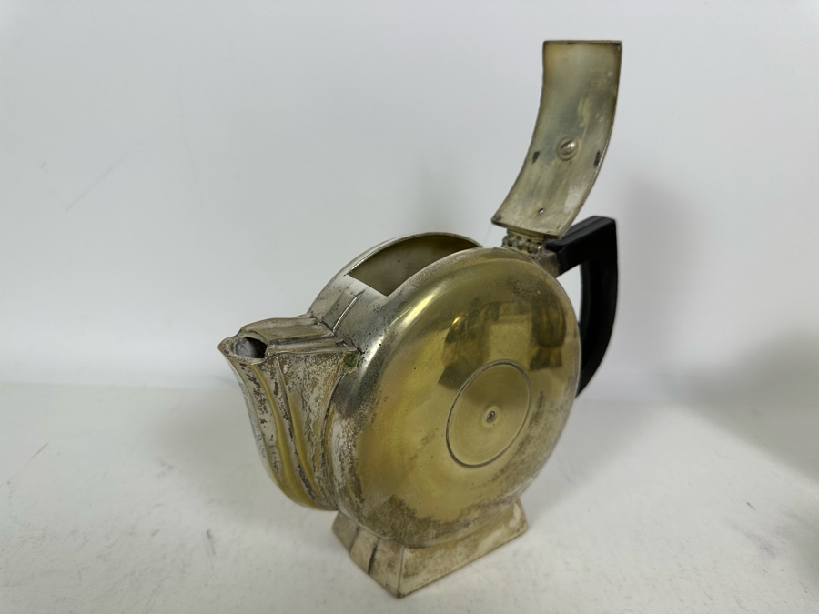 Pair Of Vintage Art Deco Silverplate Teapots With Sugar 7H [Photo 19]