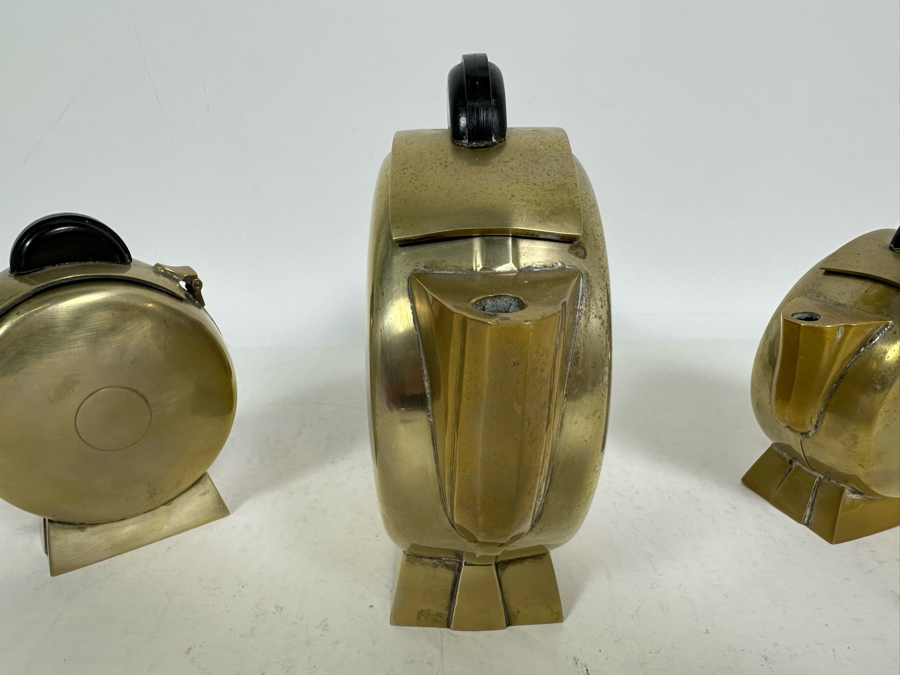 Vintage Art Deco Silverplate Teapots With Creamer And Sugar 6.5H [Photo 8]