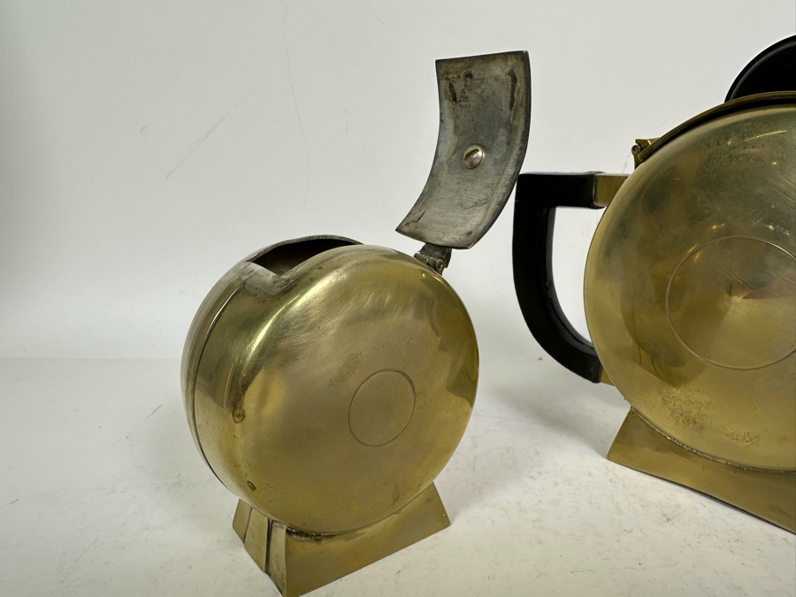 Vintage Art Deco Silverplate Teapots With Creamer And Sugar 6.5H [Photo 17]