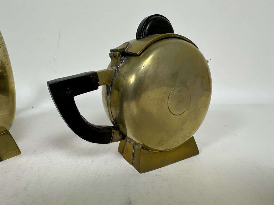 Vintage Art Deco Silverplate Teapots With Creamer And Sugar 6.5H [Photo 15]