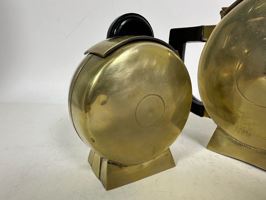 Vintage Art Deco Silverplate Teapots With Creamer And Sugar 6.5H [Photo 16]
