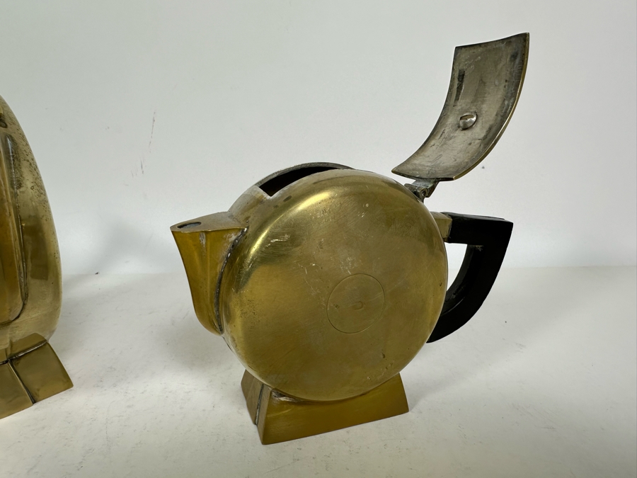 Vintage Art Deco Silverplate Teapots With Creamer And Sugar 6.5H [Photo 13]