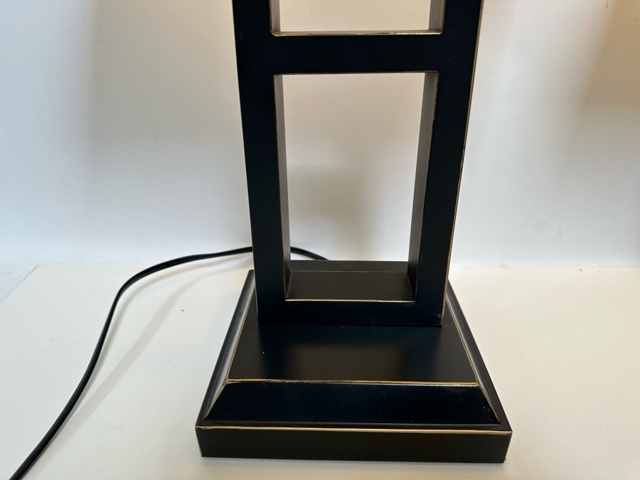 Just Added - Pair Of Modern Black Metal With Gold Accents Table Lamps 28H [Photo 3]