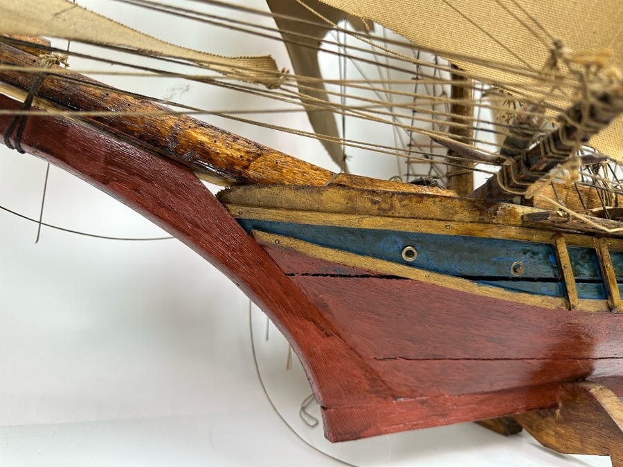 Just Added - Large Wooden Sailing Ship Model 50W X 12D X 36H [Photo 10]