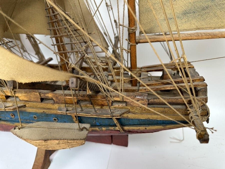Just Added - Large Wooden Sailing Ship Model 50W X 12D X 36H [Photo 5]