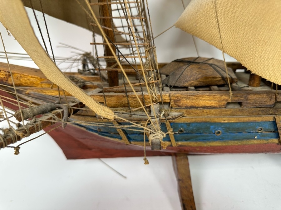 Just Added - Large Wooden Sailing Ship Model 50W X 12D X 36H [Photo 3]